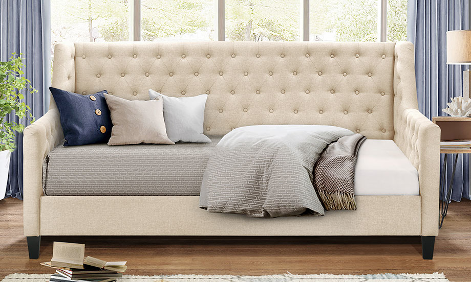 Tan Tufted Daybed